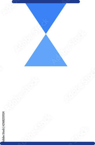 Blue minimalist hourglass icon representing time management and productivity for business and creative digital illustration