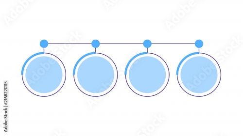 Financial management blue circle animated infographic template. Tips for budget planning 4 step process motion graphic. Empty placeholder animation. Blank diagram layout loop with options