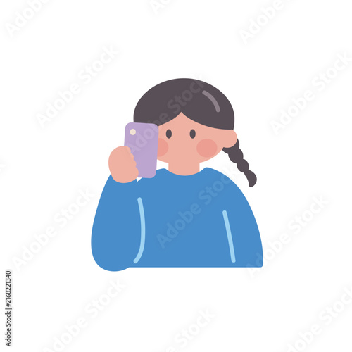 スマホで写真を撮る女性イラスト人物