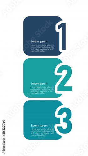 Agricultural industry products green square animated infographic template. Modern farming 3 step process motion graphic. Empty placeholder animation. Blank diagram layout loop with options