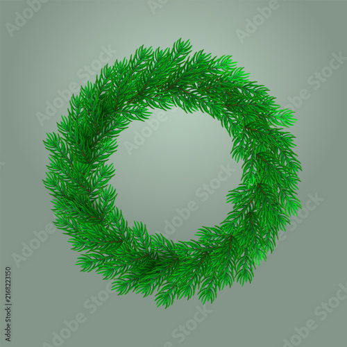 Christmas wreath as festive frame.