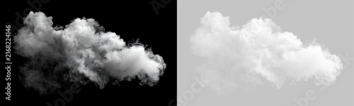 Konstfotografi Realistic fluffy white cloud on transparent background