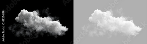 Fotografía White realistic cloud isolated on transparent background