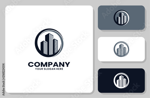 Modern Real Estate Building Logo Design Vector Template