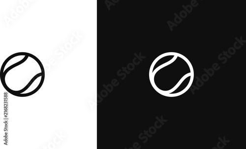 Outline style tennis ball vector  