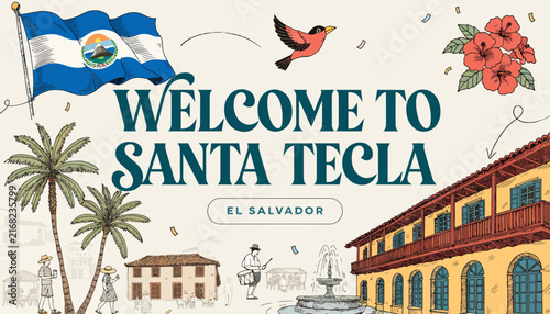 Welcome to Santa Tecla, El Salvador travel poster