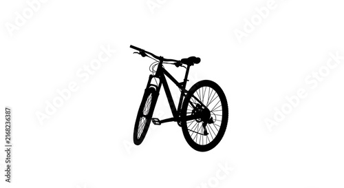 Mountain bike silhouette on white background for cycling concepts