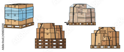 Cardboard Boxes Stacked on Pallets for Shipping