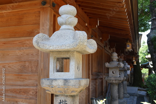 Canvas Print stone lantern at hakata fukuoka