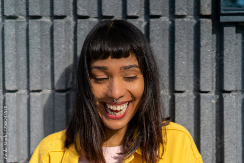Portrait of laughing young woman