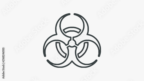 Biohazard Symbol Minimalist Black Line Art professional high quality d