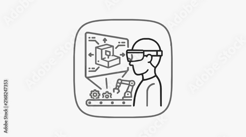 Augmented Reality Industrial Worker with Smart Glasses and Factory Visualization Minimal L