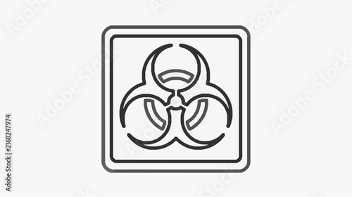 Biohazard Symbol Minimalist Black and White Warning Icon