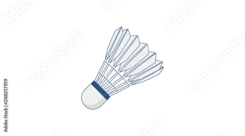 Vector illustration of badminton shuttlecock birdy isolated on white background