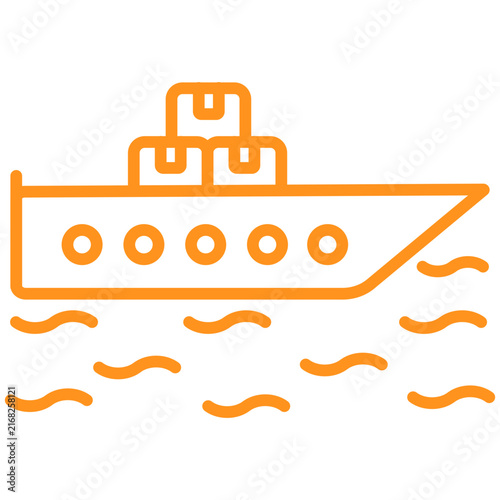 Shipping Boat Line Icon Style