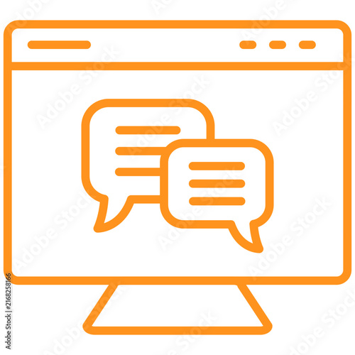 Ecommerce Chat Line Icon Style