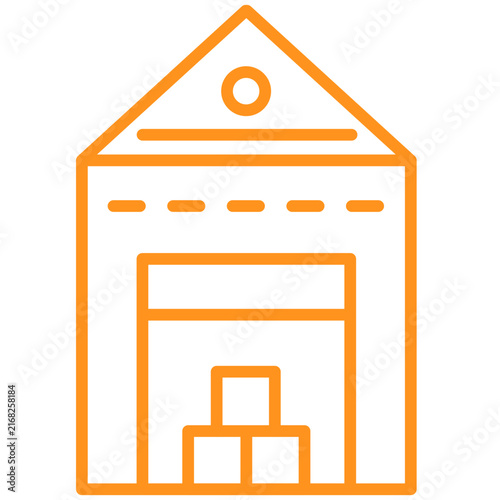 Warehouse Line Icon Style