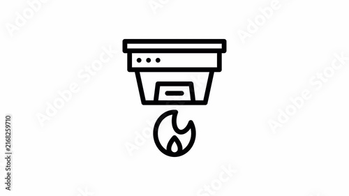 flame sensor minimalist stroke animation