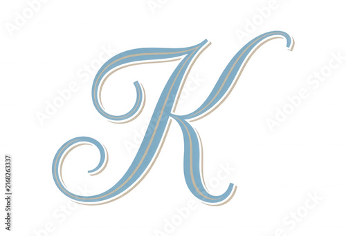 Elegant Script Letter K Transparent Background