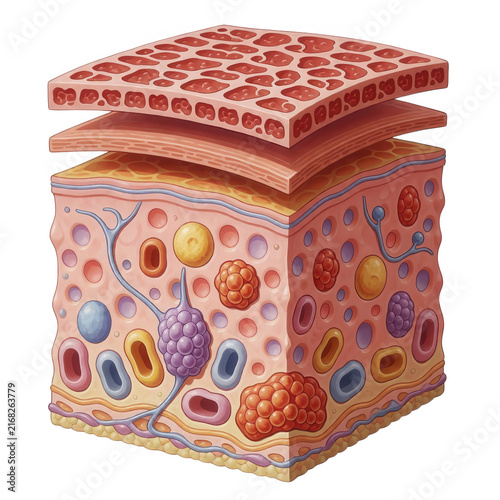 Human Skin Cross Section 3d Render Transparent Background