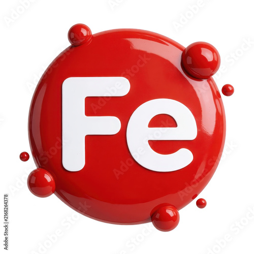 Iron Atom 3d Render Transparent Background