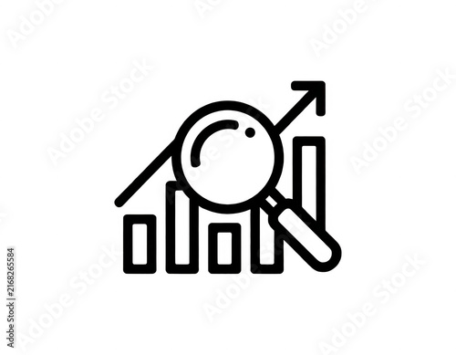 Magnifying Glass and Arrow Icon Isolated
