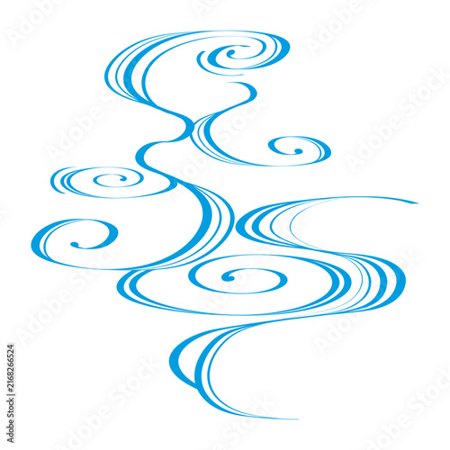 流水紋のパーツ素材　水色