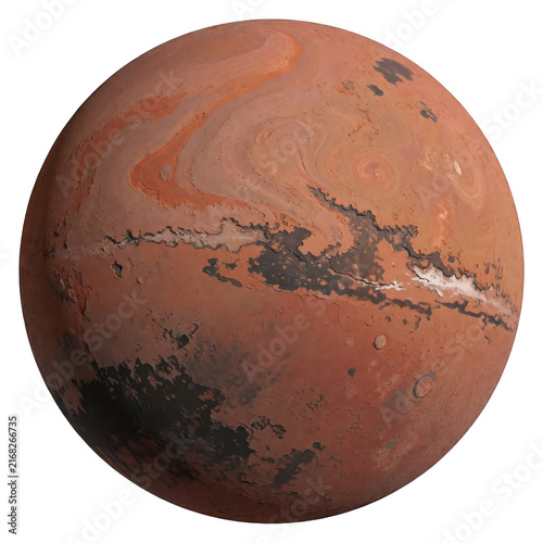 Mars Planet Surface 3d Render Transparent Background