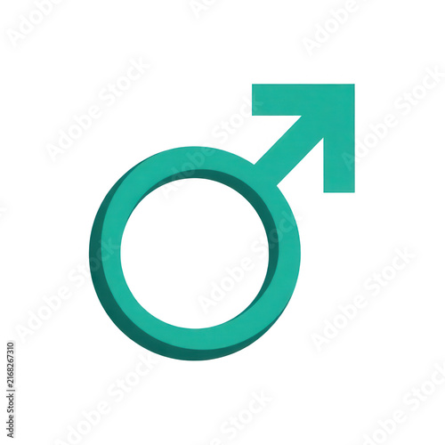 Teal Male Symbol Isolated Transparent Background