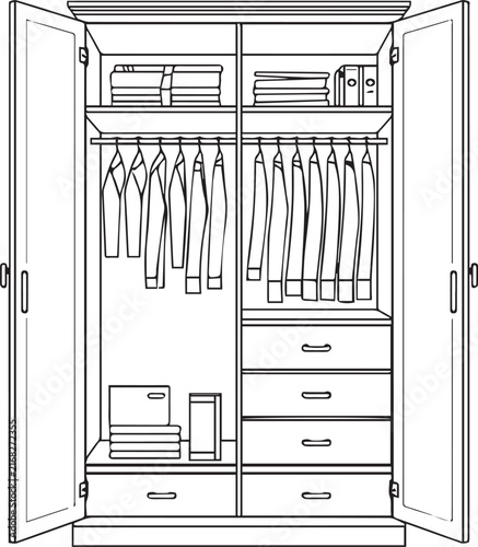 vector illustration of a wardrobe