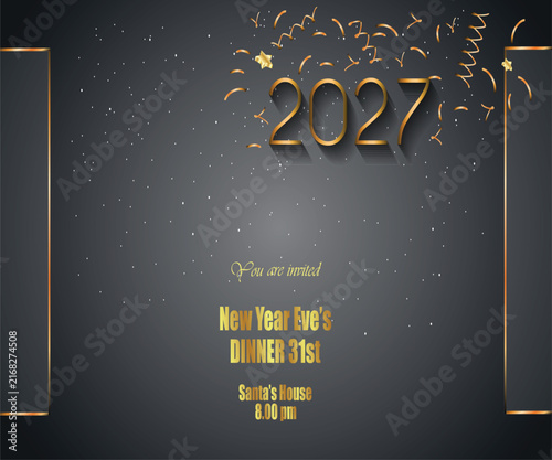 2027 Happy new year background banner for your seasonal invitations festive posters.