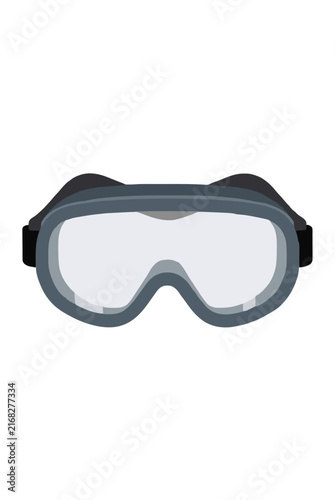 Industrial safety goggles vector illustration icon, hand-traced protective eyewear with clear lens and sturdy frame for workplace and laboratory use, isolated on transparent background