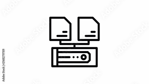 Server Load Balancer minimalist stroke animation