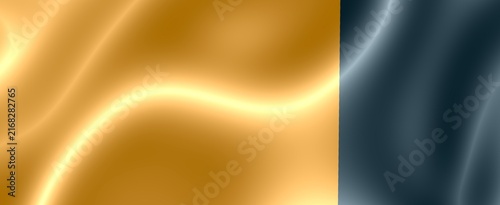 Abstract Golden Yellow and Dark Blue Background with Glowing Curved Lines