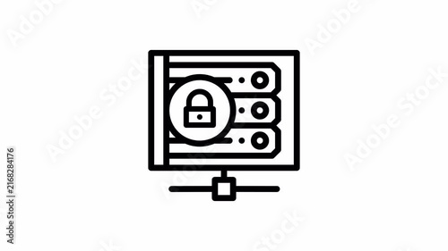 Virtual Private Server minimalist stroke animation