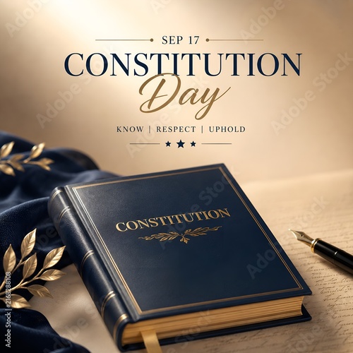 Constitution day celebration with open book
