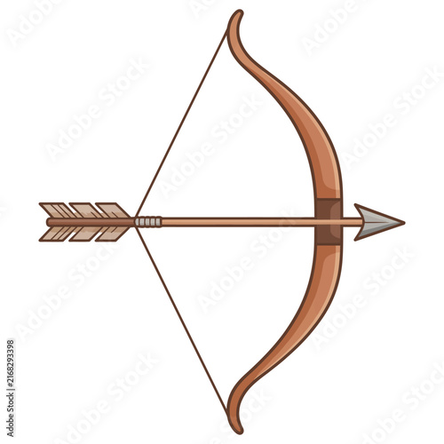 Traditional Bow and Arrow Set Isolated on White Background for Archery Hunting Outdoor Sport and Target Practice Photography