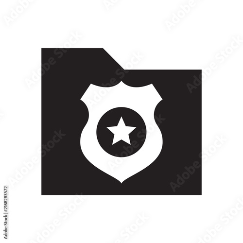 Open police case file folder document glyph icon