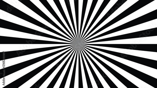 Black and white radial sunburst pattern background