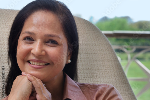 Portrait of an old woman smiling