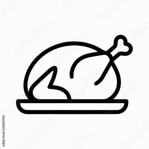 Roasted Chicken on Plate Illustration