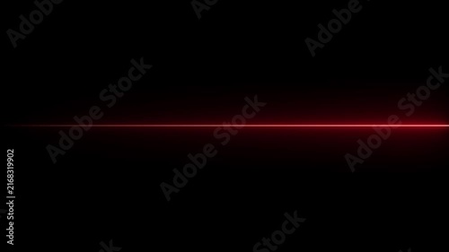 glowing blue neon Straight neon lazer animation of horizontal line on alpha background, straight neon lazer line, seamless loop.