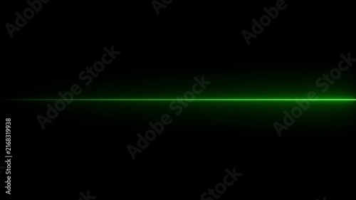 glowing blue neon Straight neon lazer animation of horizontal line on alpha background, straight neon lazer line, seamless loop.