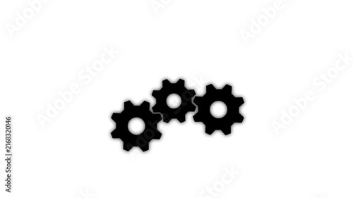 Cogwheel gear spinning around animation. cog wheel icon turning animated background. Motion graphics of teamwork concept