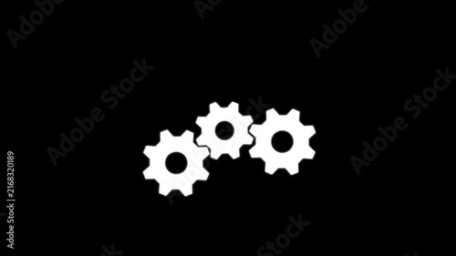 Cogwheel gear spinning around animation. cog wheel icon turning animated background. Motion graphics of teamwork concept