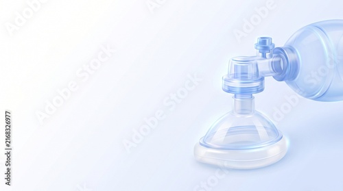 Bag Valve Mask Positioned on Right Side with Large Copy Space