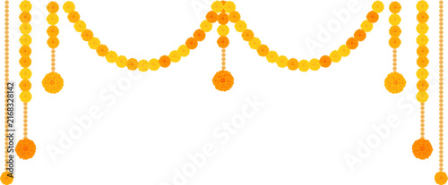 Traditional Marigold Flower Garland Decoration