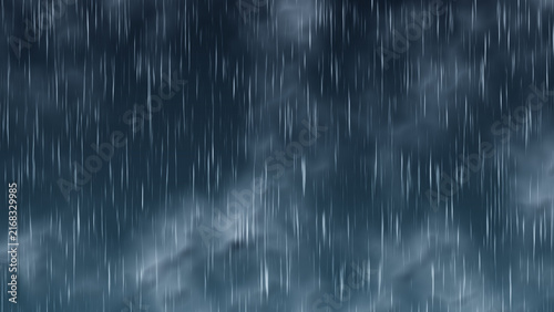 Procedural landscape weather of Cloudy Sky with Rain.