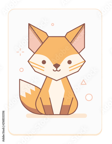 Cute cartoon fox character wearing a paper bag mask.
