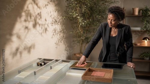 Businesswoman Holds One AI Workflow Exception for Review